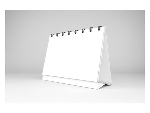 Calendrier de bureau à spirale, pages vierges